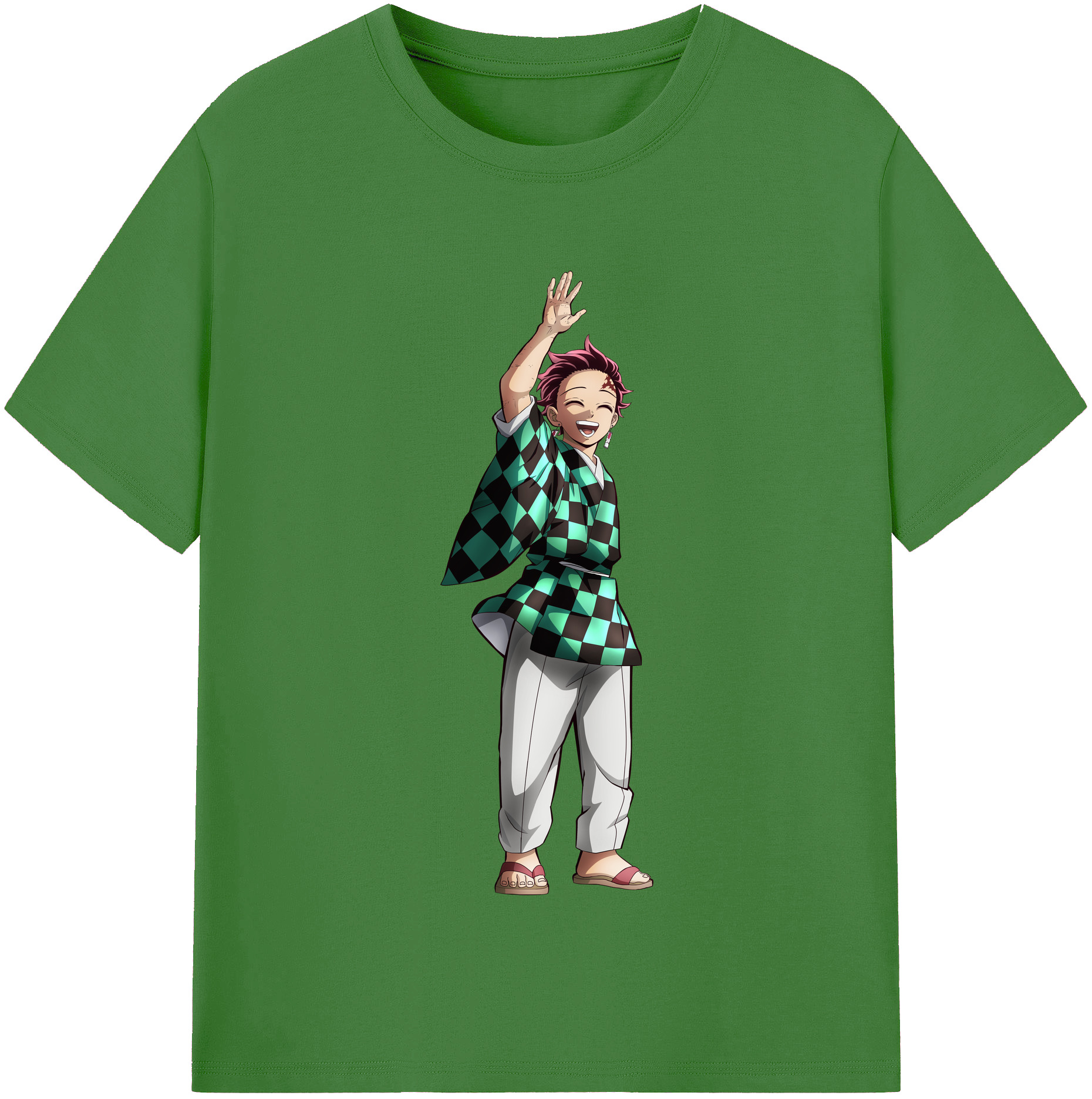 （画像用） 鬼滅の刃 竈門 炭治郎／かまど たんじろう Kamado Tanjirou レディースカジュアルプリントTシャツ（綿100％）